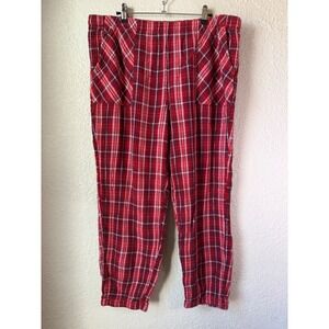 Aerie Red Plaid Pajama Pants Womens XL Tapered Leg Elastic Waist Sleepwear